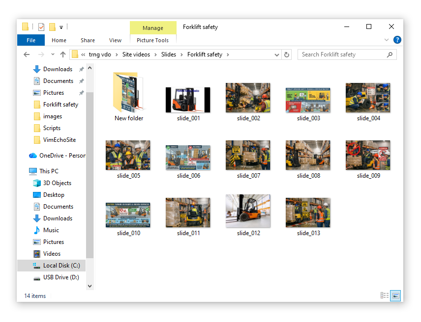 Slide folder for finance video